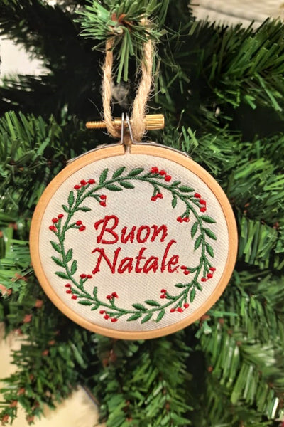 PALLINA DI NATALE CON RICAMO