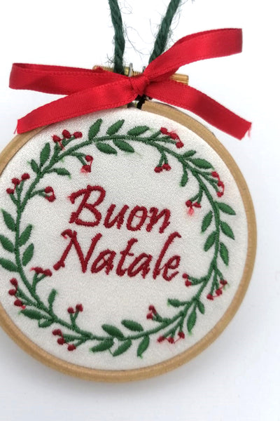 PALLINA DI NATALE CON RICAMO