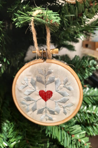 PALLINA DI NATALE CON RICAMO